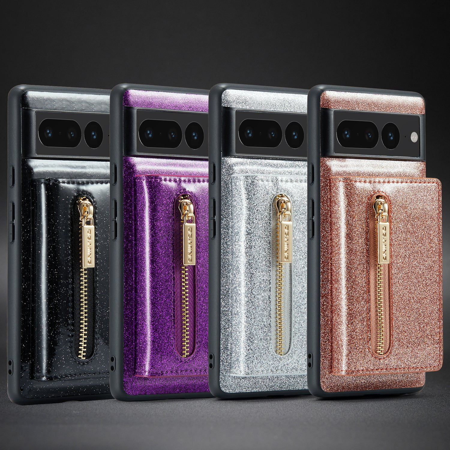 Glitter Leather Magnetic Wallet Case