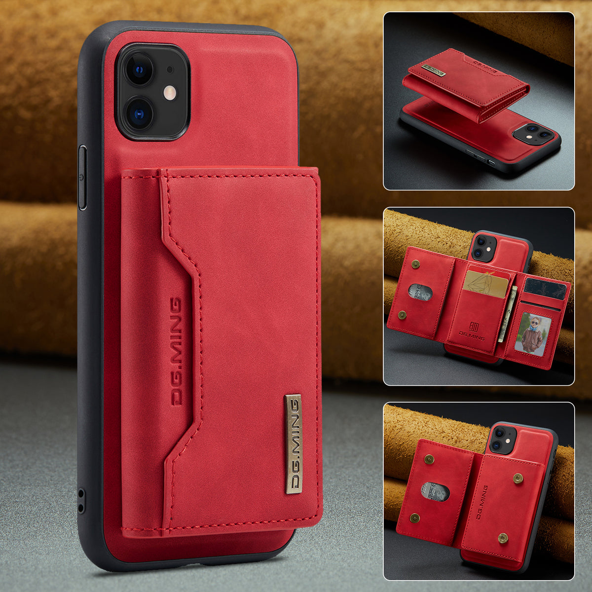 2 in 1 Detachable Leather Wallet Case For iPhone