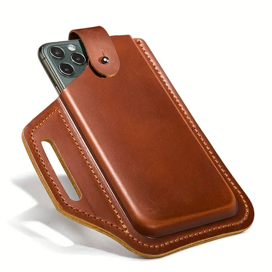 Ultra-thin Retro Leather Phone Waist Bag