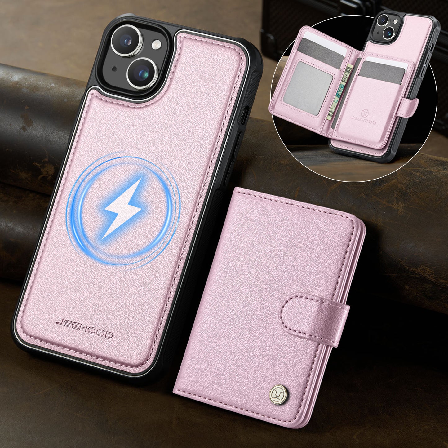 Detachable Magsafe Card Holder Phone Case for iPhone