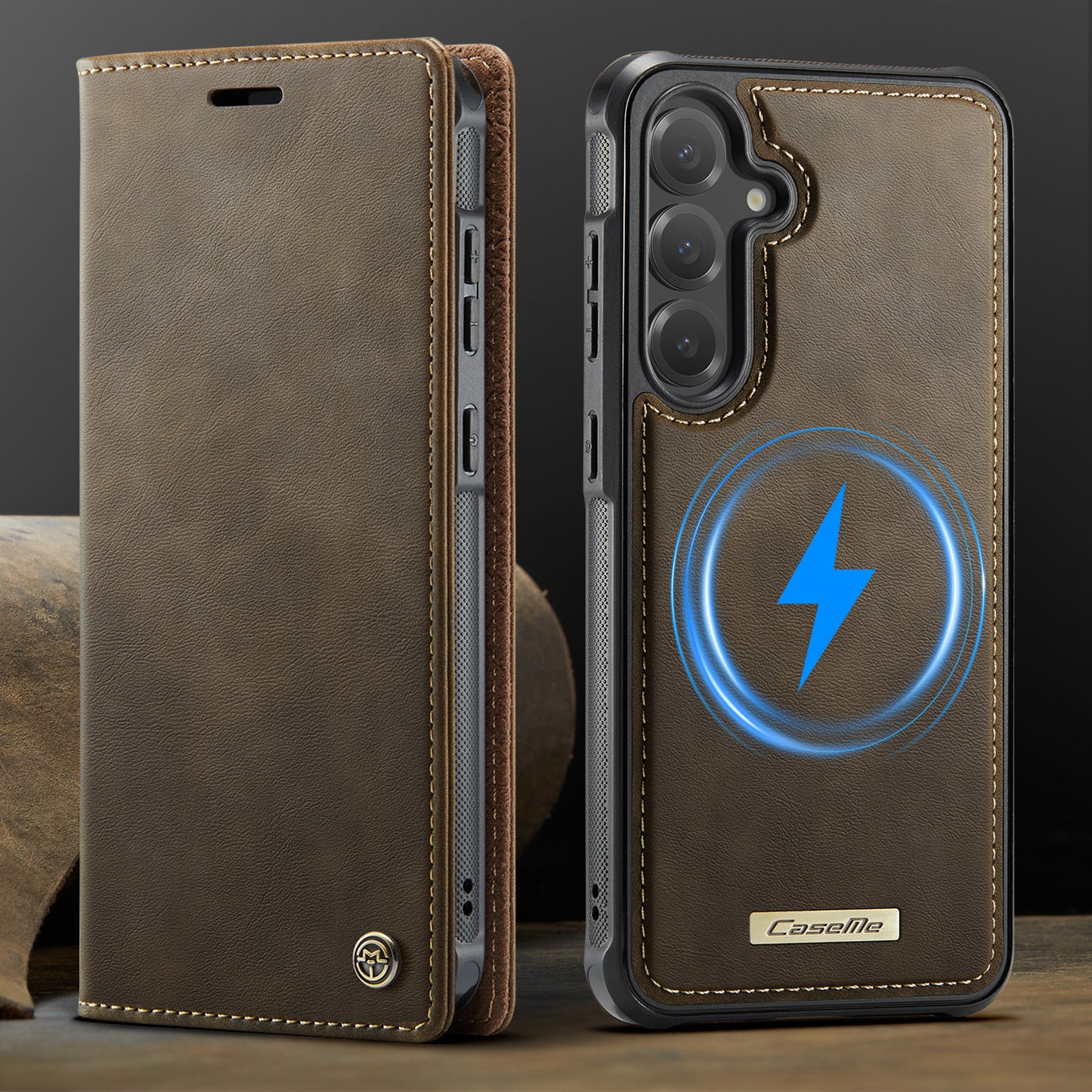 MagSafe 3-Slot Wallet Case for Samsung with RFID Shielding & Wireless Charging