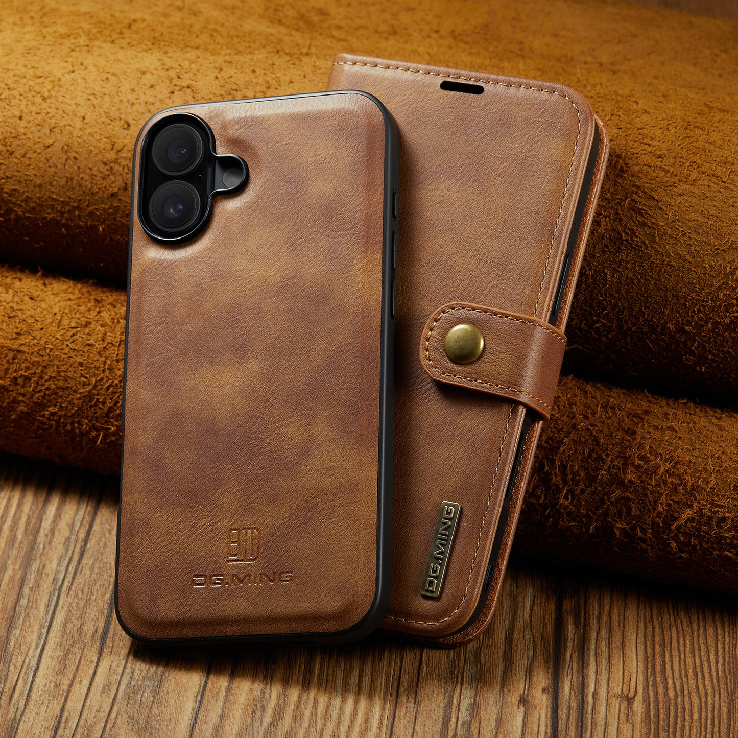 2 in 1 Detachable Flip Leather Case for iPhone 16 Plus