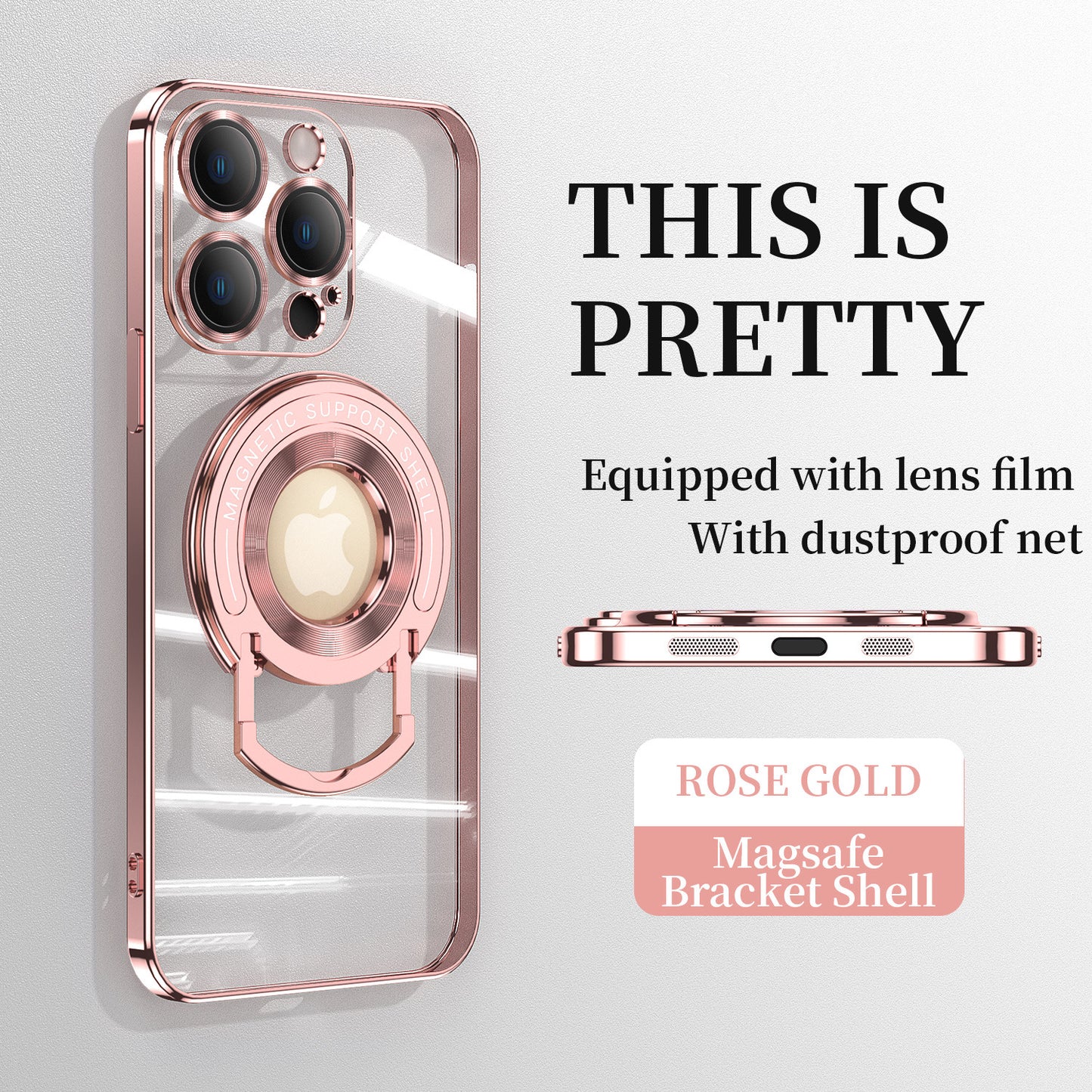 Luxury Plating Magnetic Kickstand Case for iPhone