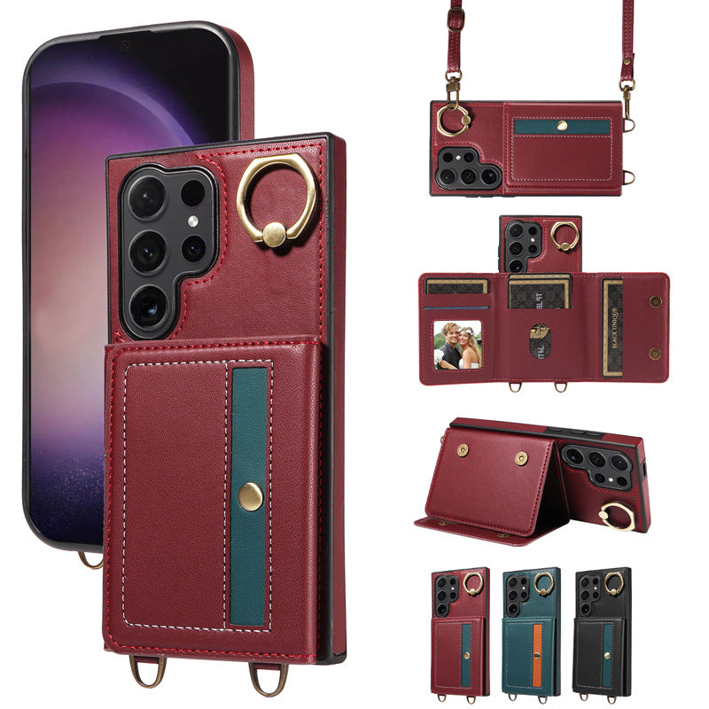 Leather Card Holder Phone Case for Samsung Galaxy