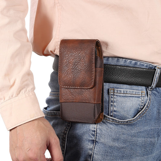 Classy Genuine Leather Clip-On Phone Belt Wallet