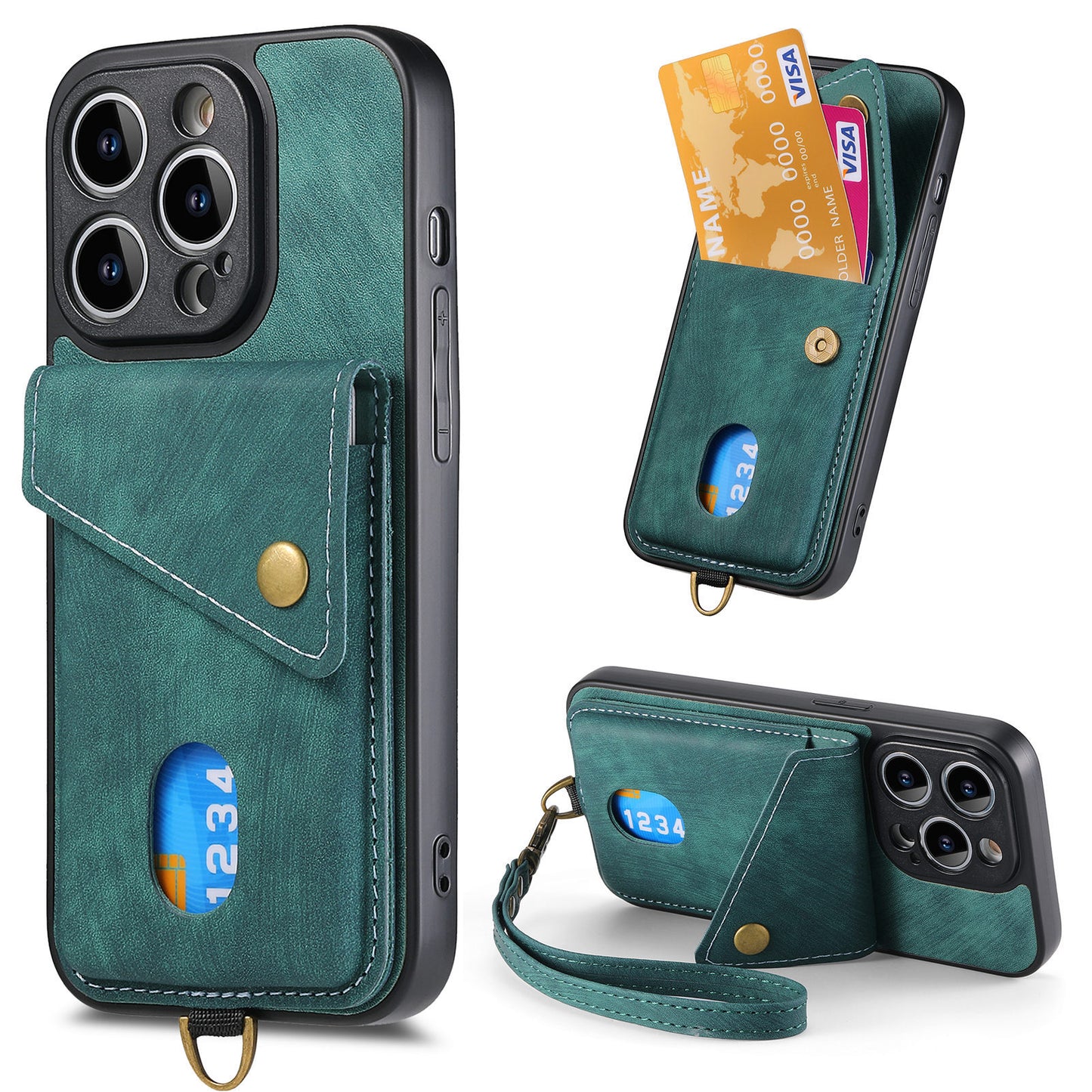 Solid Color Skin-feel Leather Phone Case for iPhone