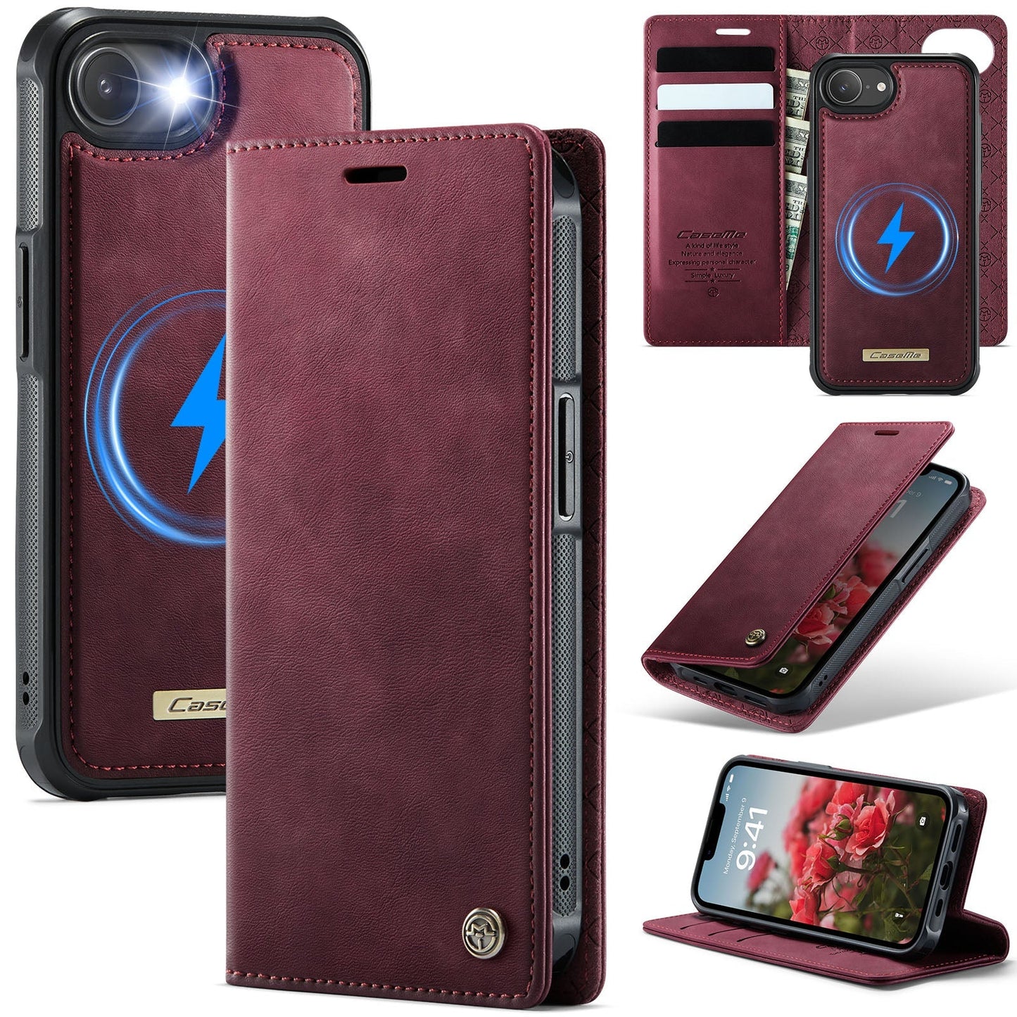 Retro Leather 2-in-1 MagSafe RFID Wallet Phone Case for iPhone 16e
