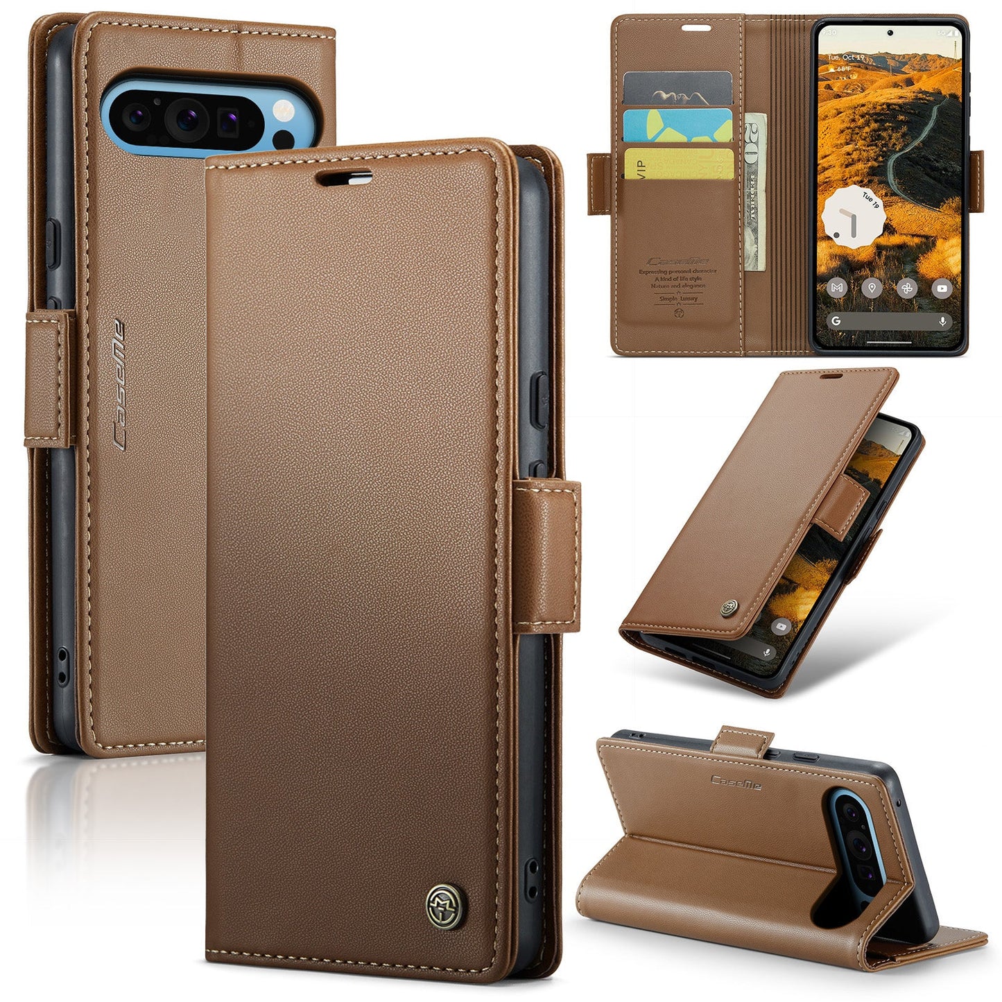 RFID Blocking Slim Flip Case for Pixel 9 Pro