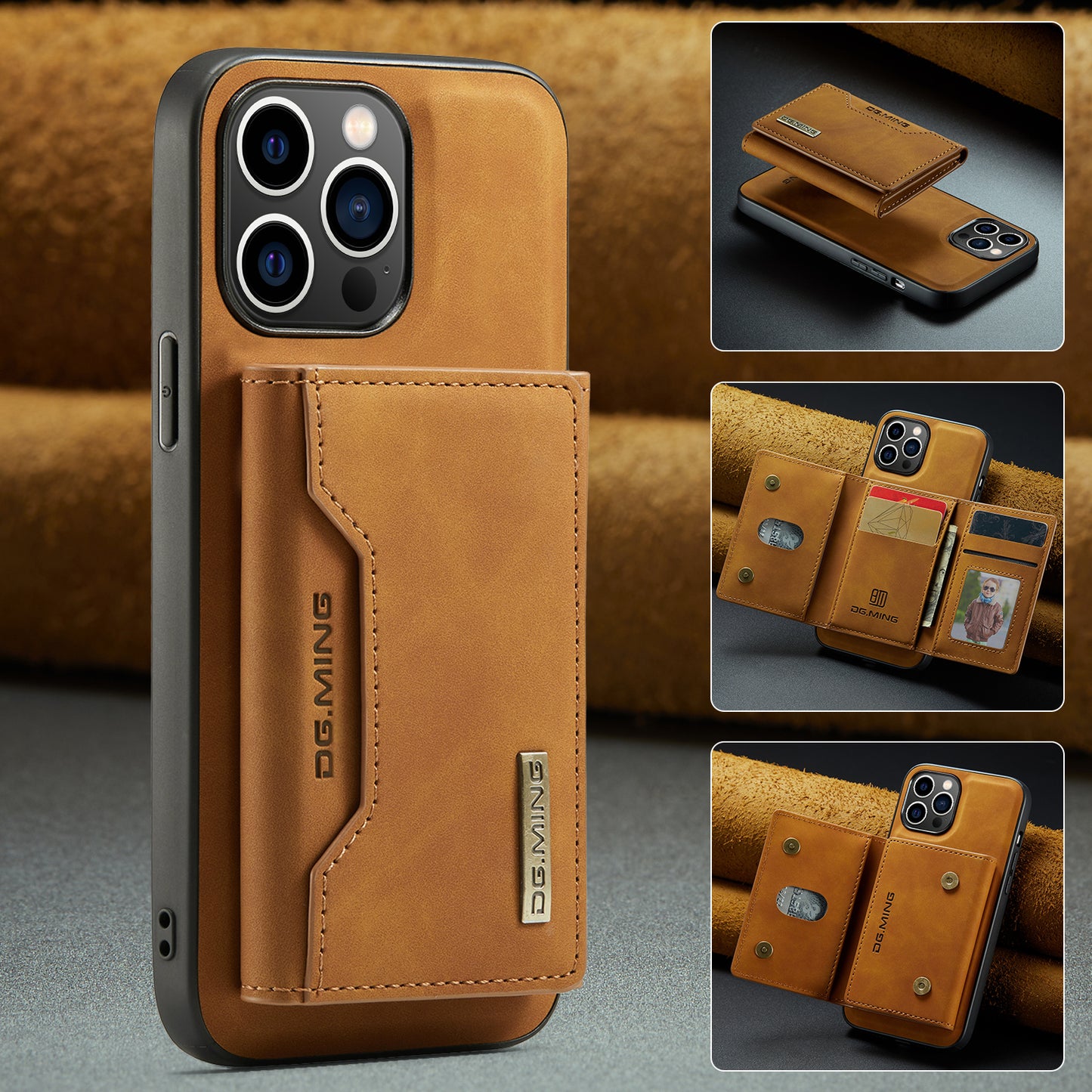 2 in 1 Detachable Leather Wallet Case For iPhone