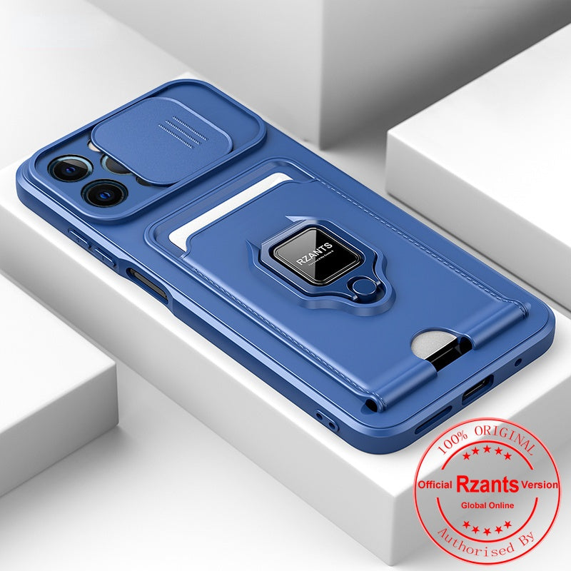 Card Slot Magnetic Ring Holder Case For iPhone