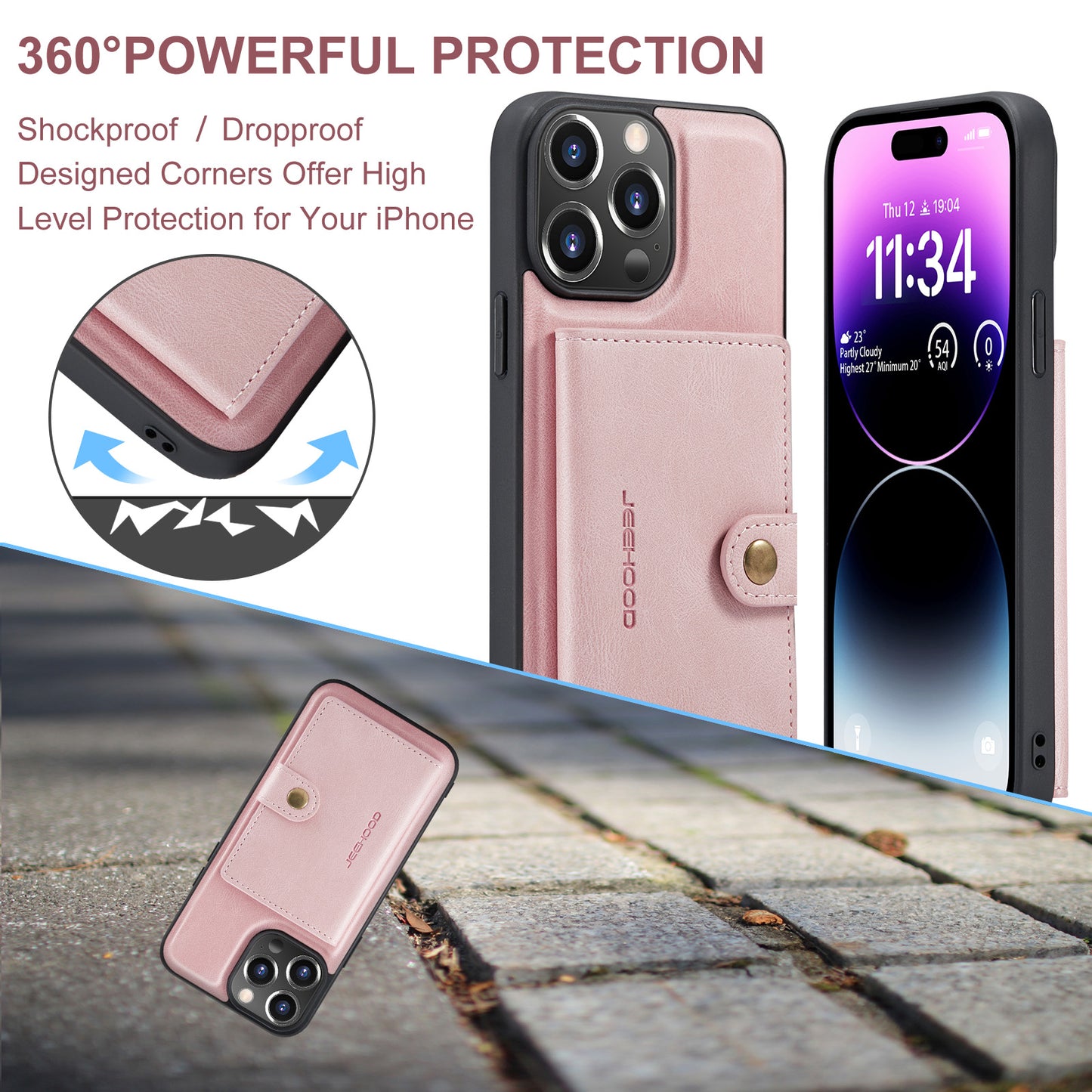 2 in 1 Magnetic Wallet Case For iPhone