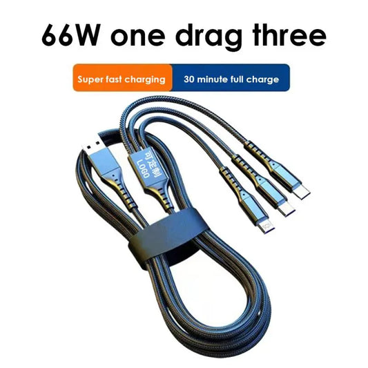 3-in-1 Fast Charging 5A Phone Cable