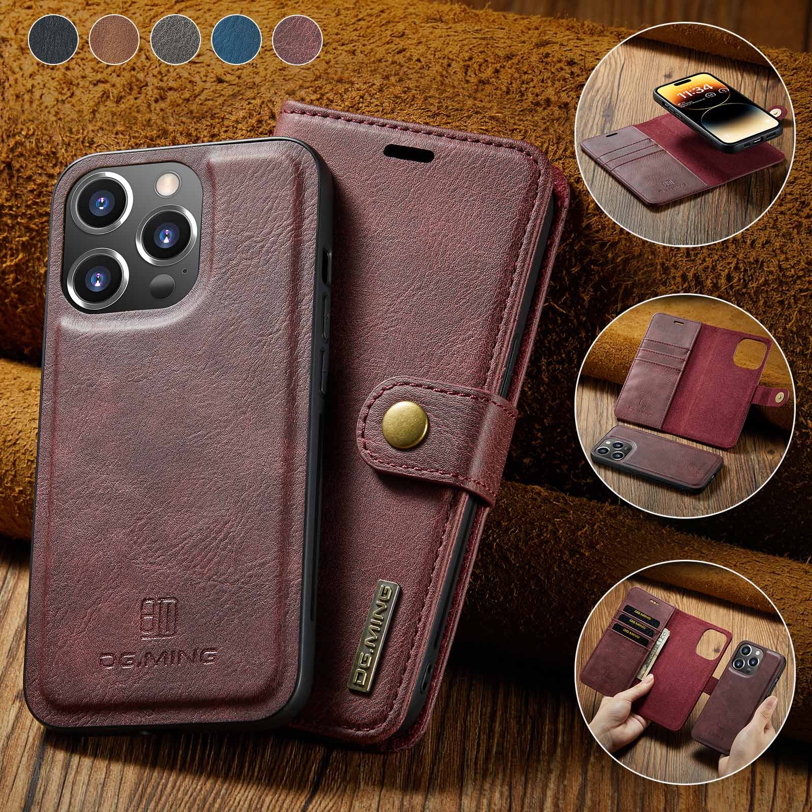 2 in 1 Detachable Leather Wallet Case For iPhone – ASD Shop