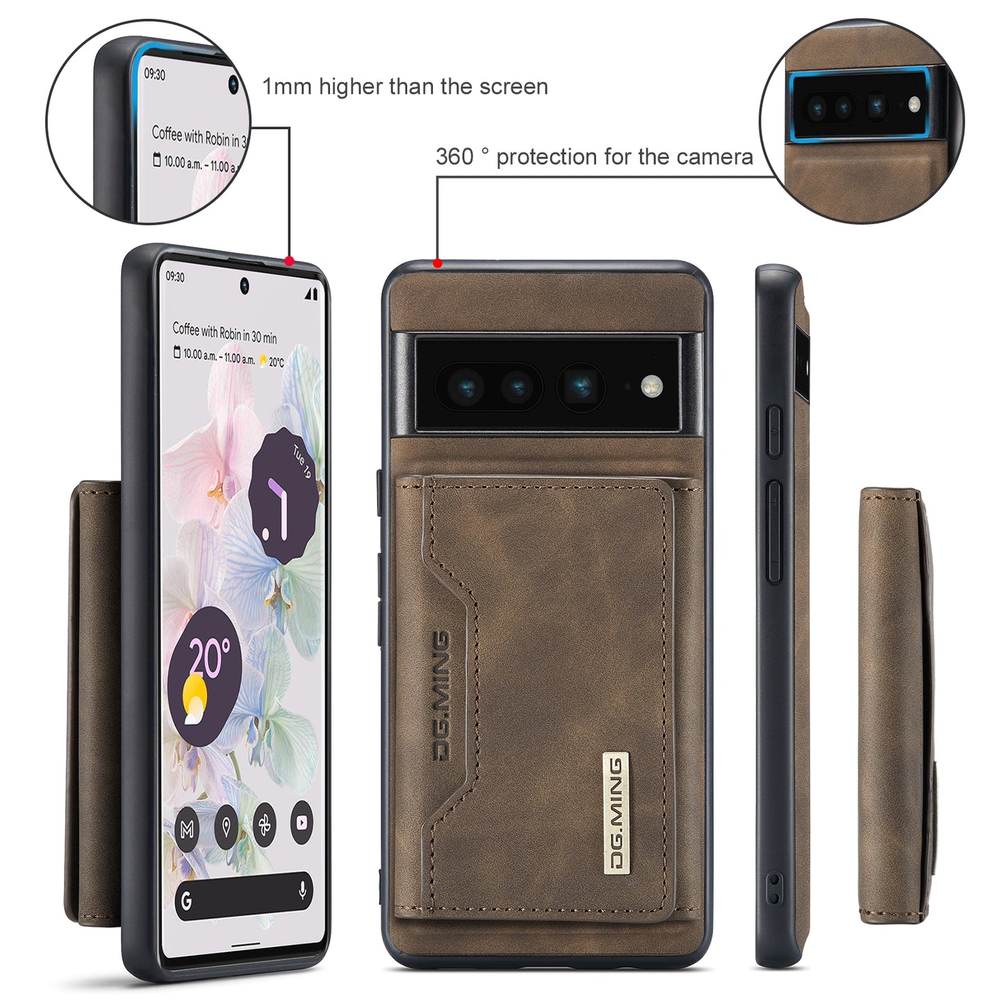 2 in 1 Detachable Leather Wallet Case For Google Pixel