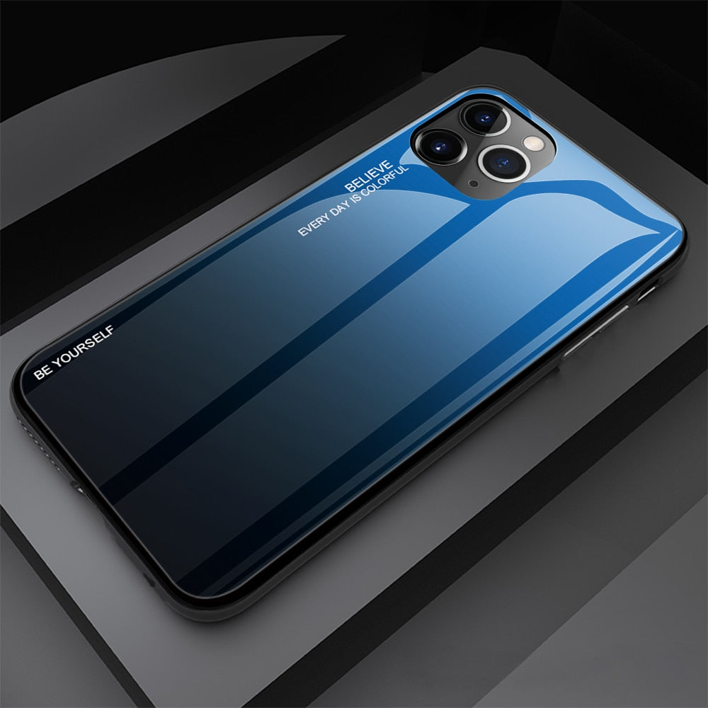 Gradient Tempered Glass Case For iPhone