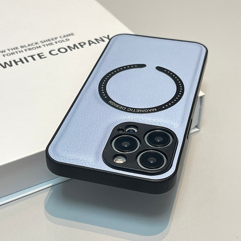 Magsafe Compatible PU Leather Case for iPhone