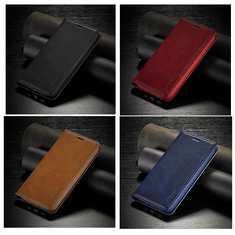 Premium Full Cover Leather Flip Case for iPhone