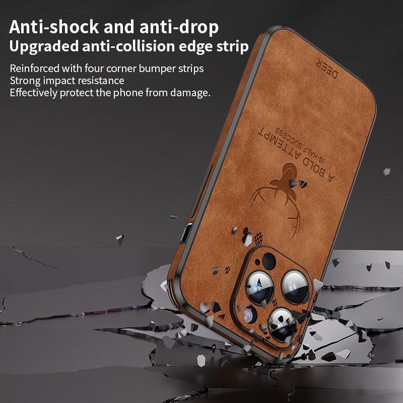 Luxury Deer Leather Case For iPhone