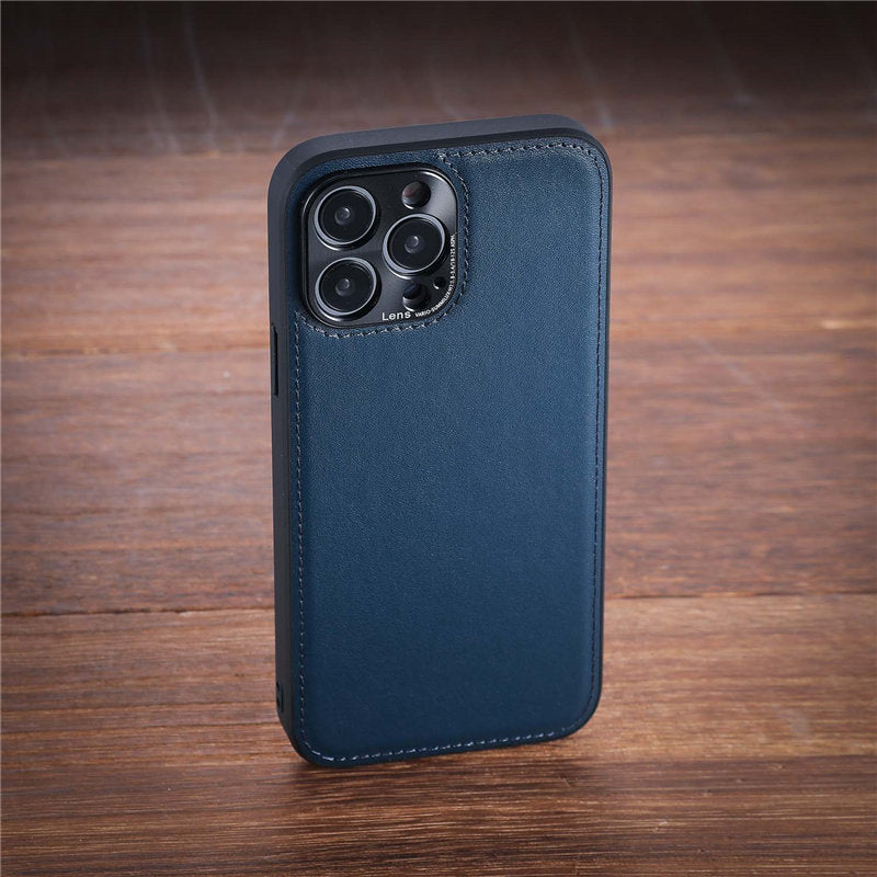 Solid Color PU Leather Case For iPhone