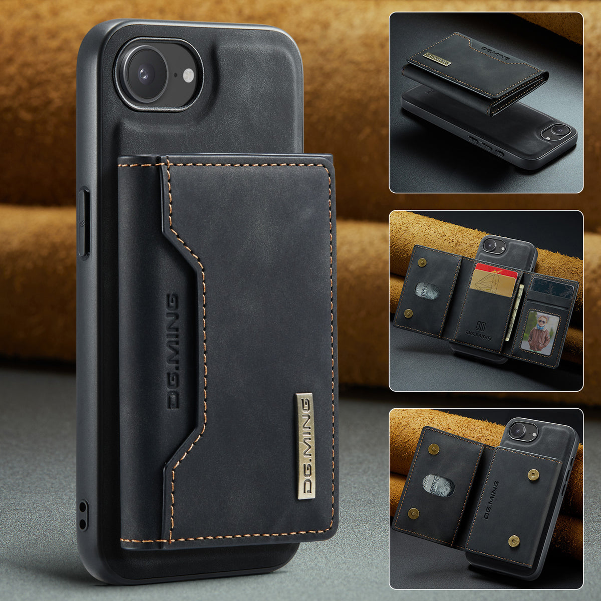 2 in 1 Detachable Leather Wallet Case For iPhone