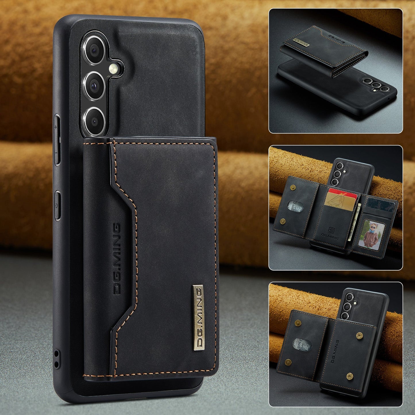 2 in 1 abnehmbare Brieftasche aus Leder für Samsung Galaxy