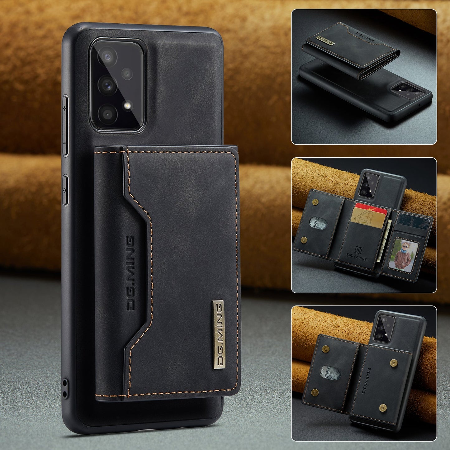 2 in 1 Detachable Leather Wallet Case For Samsung Galaxy A