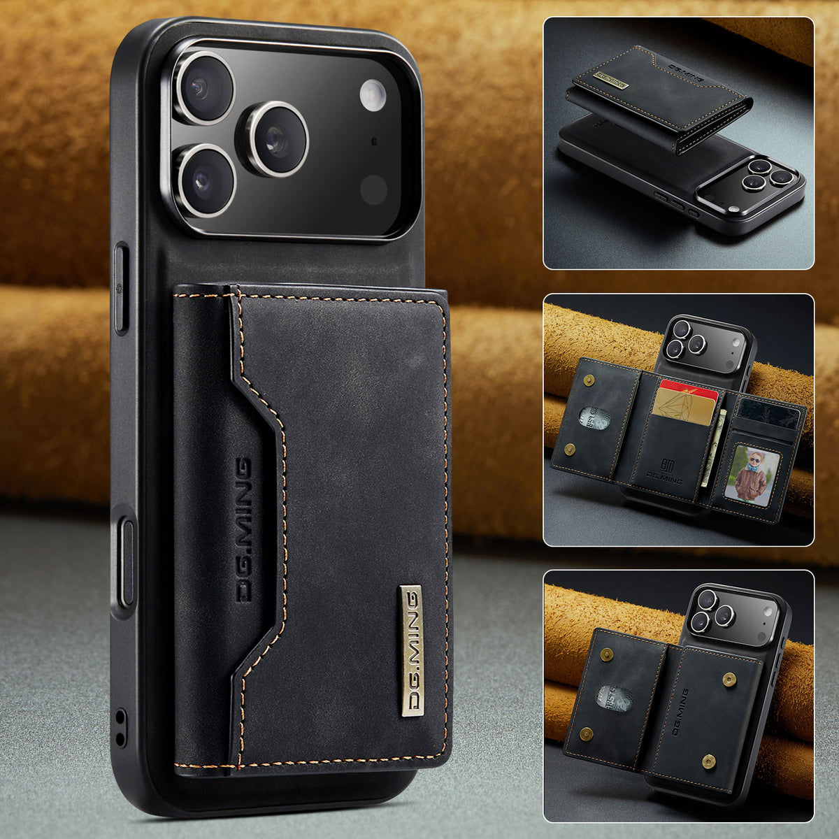 2 in 1 Detachable Leather Wallet Case For iPhone