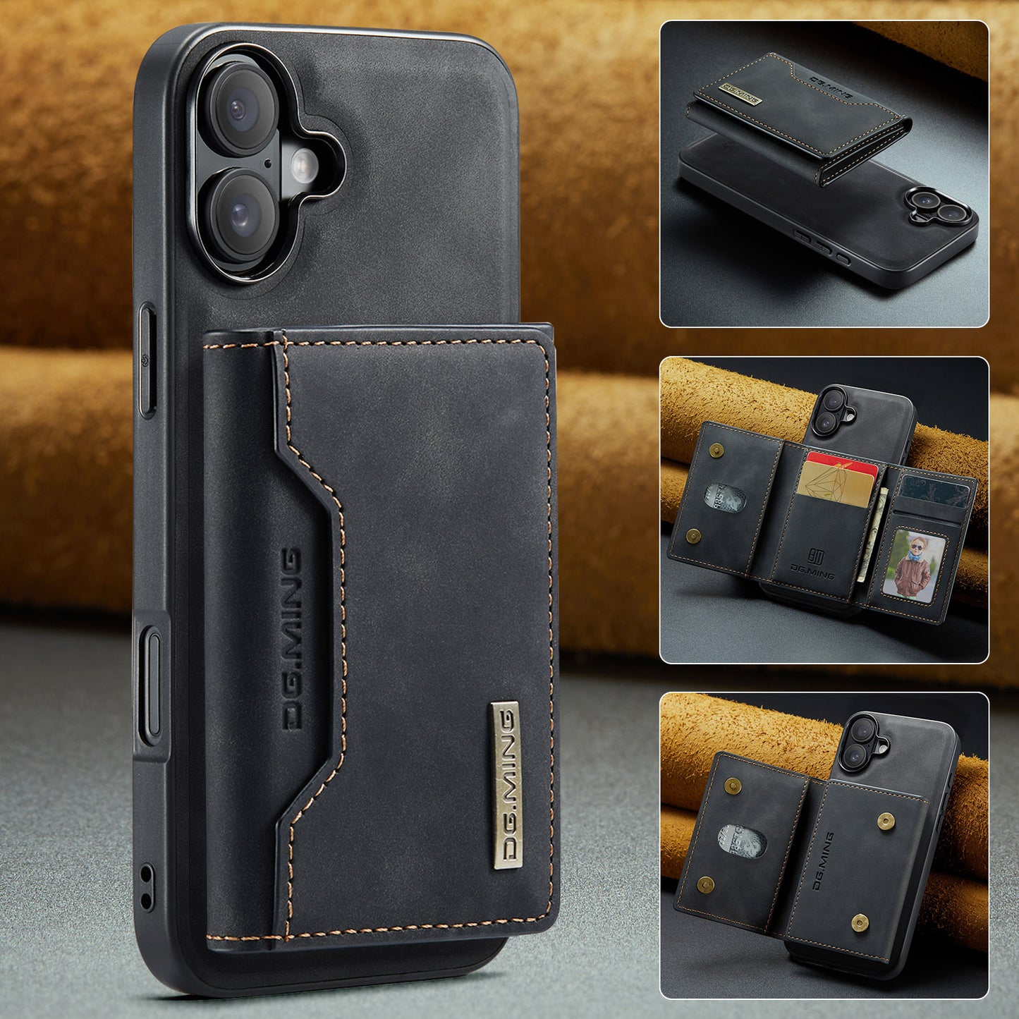 2 in 1 Detachable Leather Wallet Case For iPhone