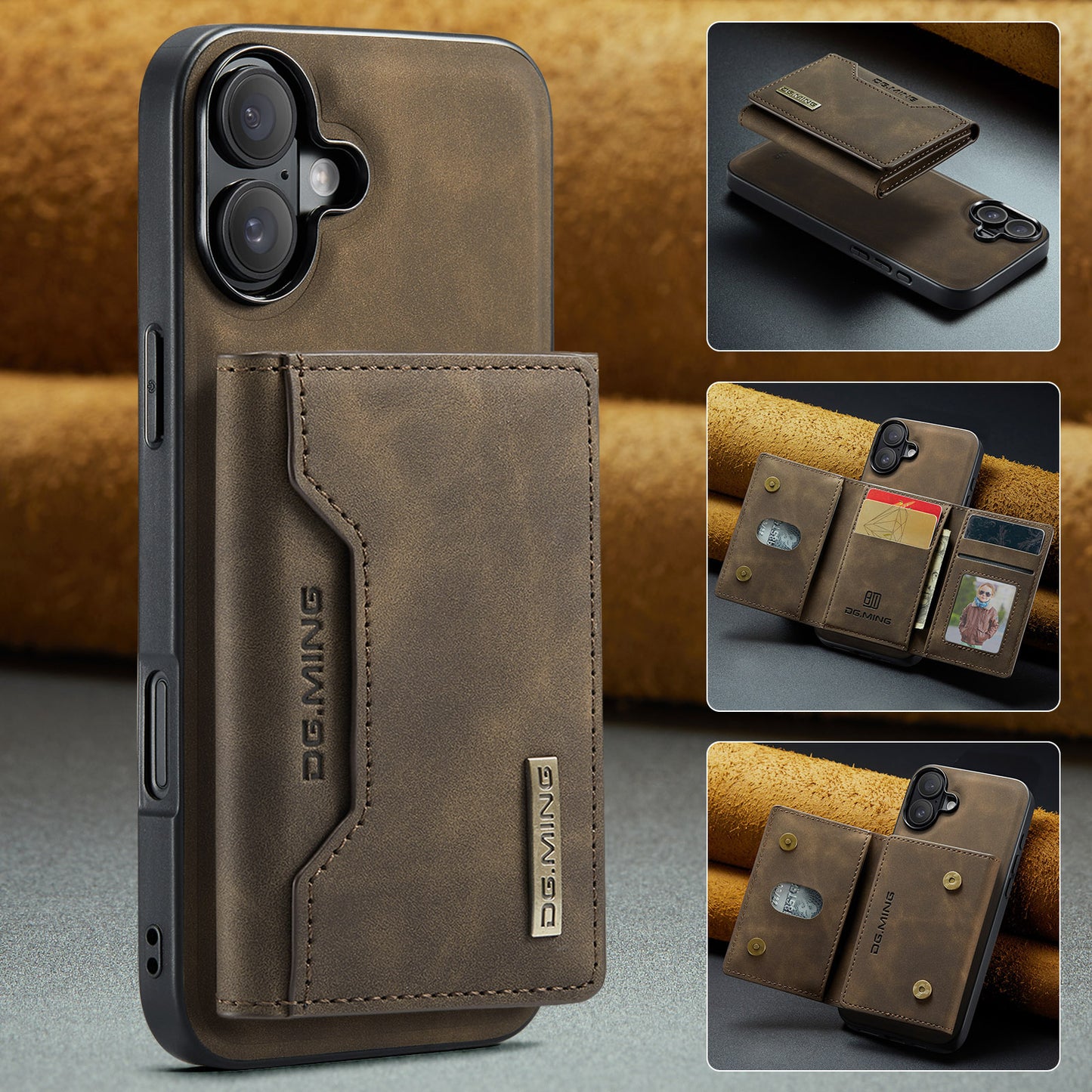 2 in 1 Detachable Leather Wallet Case For iPhone