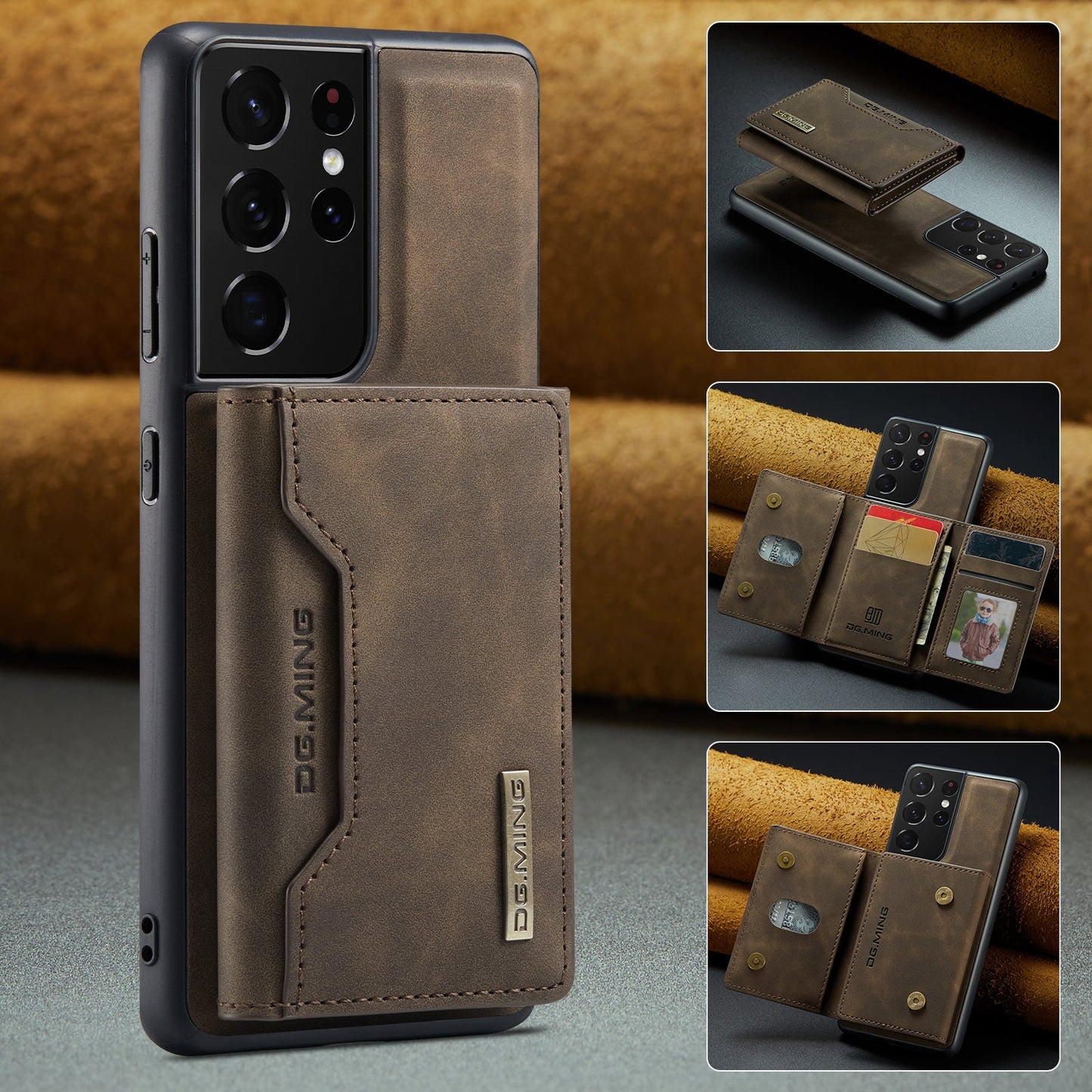 2 in 1 abnehmbare Brieftasche aus Leder für Samsung Galaxy