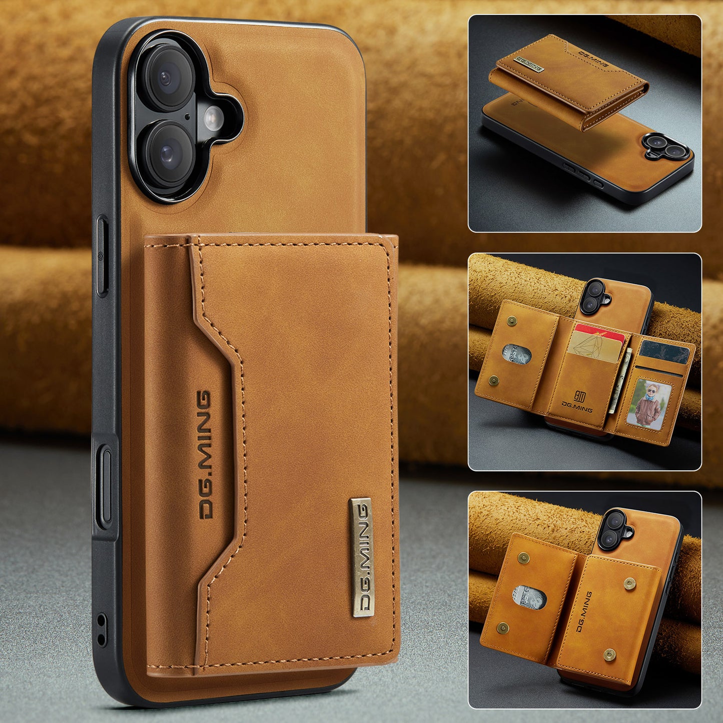 2 in 1 Detachable Leather Wallet Case For iPhone