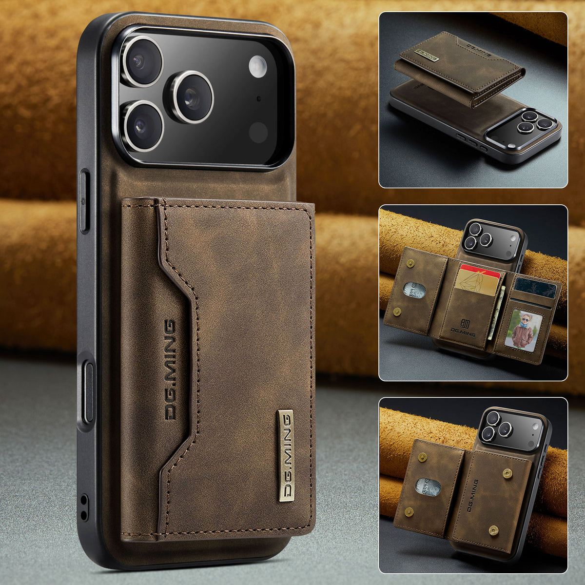 2 in 1 Detachable Leather Wallet Case For iPhone