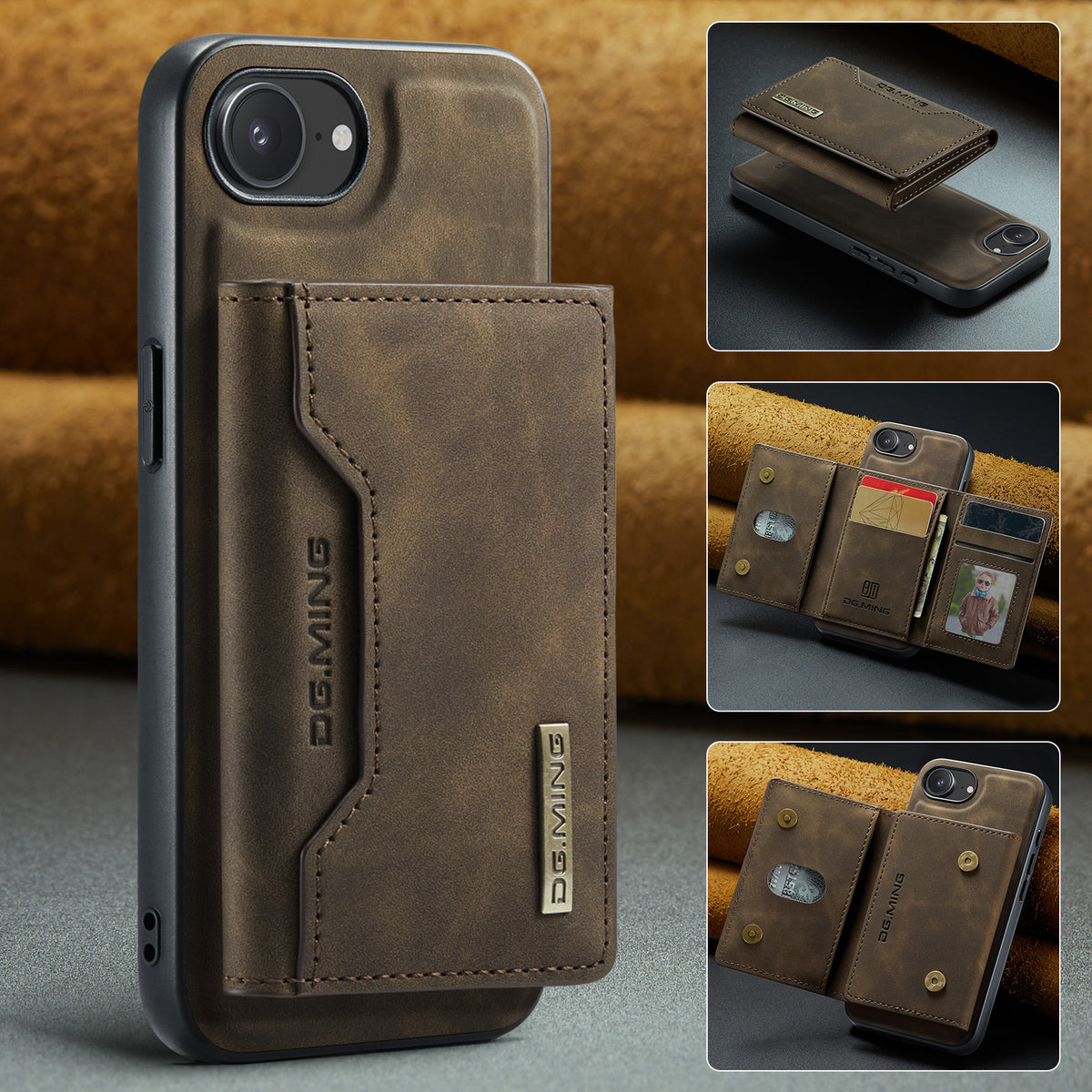 2 in 1 Detachable Leather Wallet Case For iPhone
