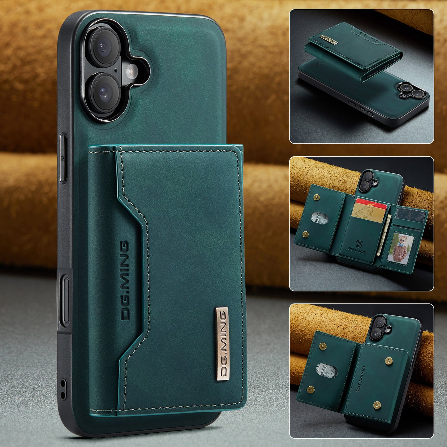 2 in 1 Detachable Leather Wallet Case For iPhone