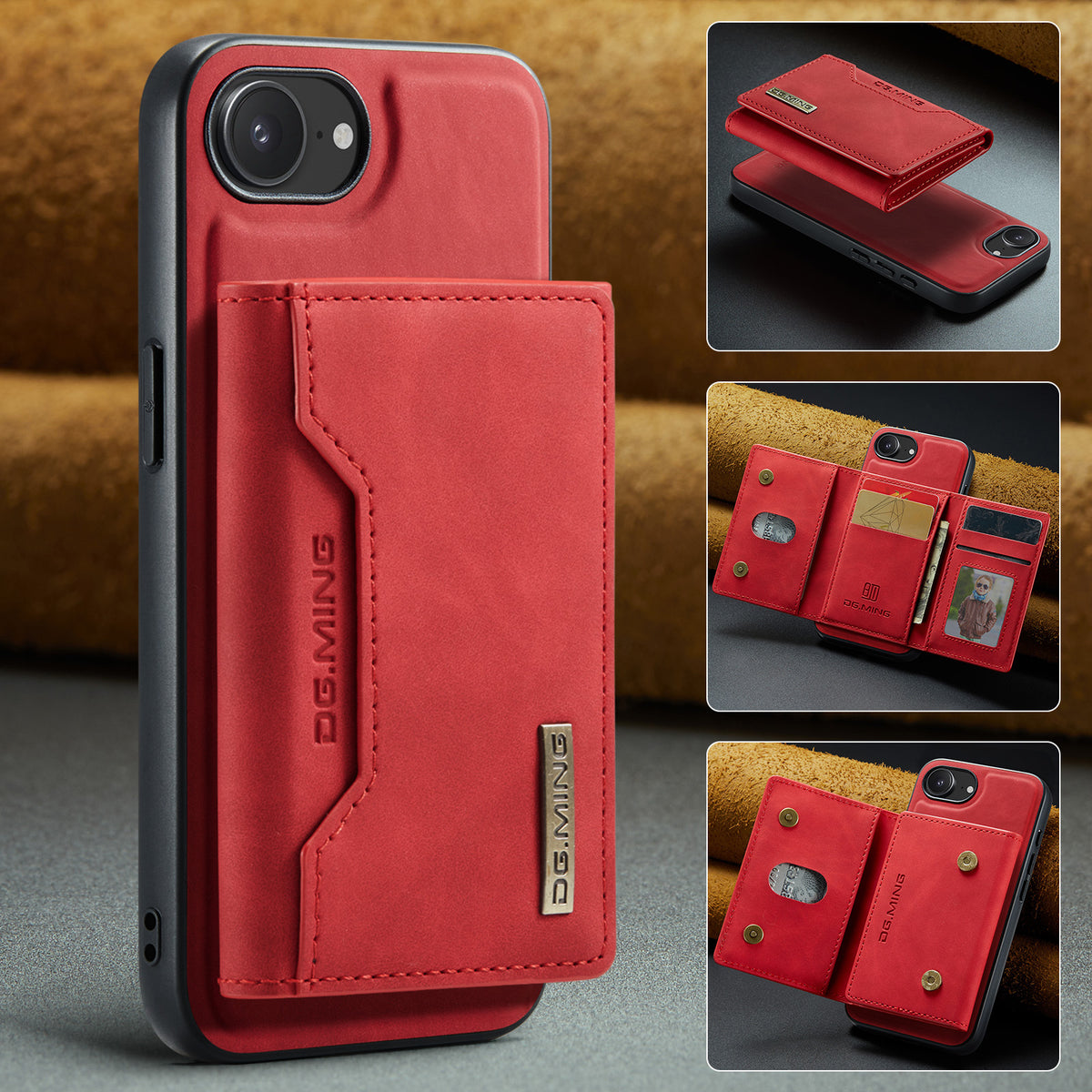 2 in 1 Detachable Leather Wallet Case For iPhone
