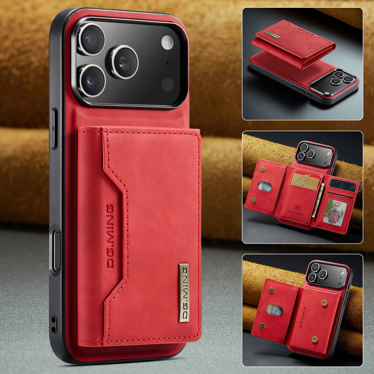 2 in 1 Detachable Leather Wallet Case For iPhone