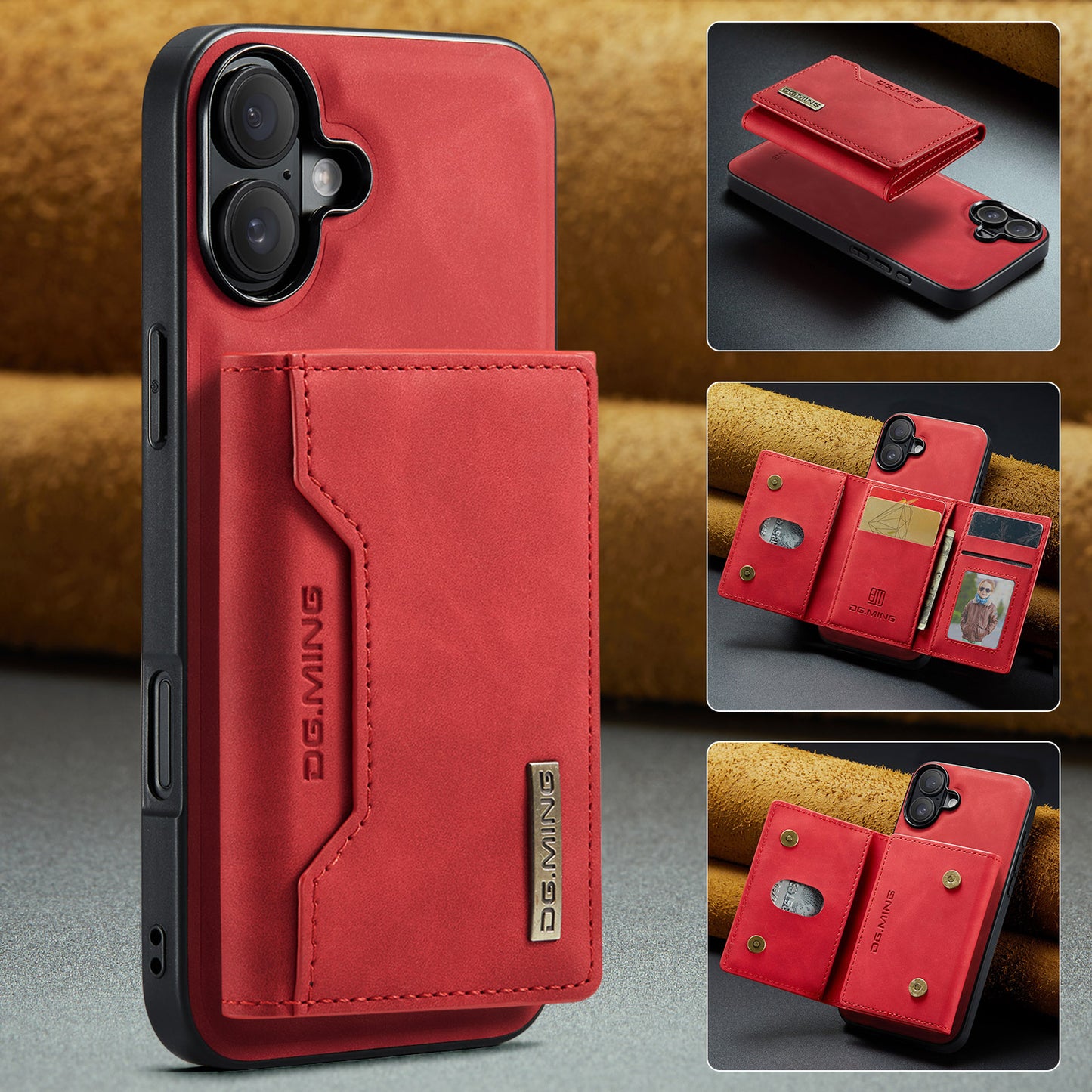 2 in 1 Detachable Leather Wallet Case For iPhone