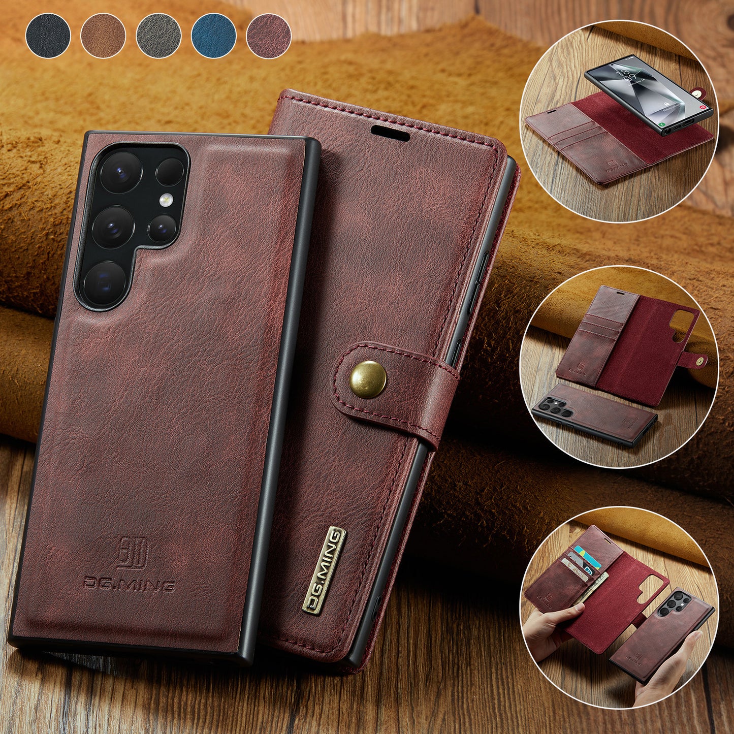 2 in 1 Detachable Flip Leather Case for Samsung Galaxy S25 Ultra