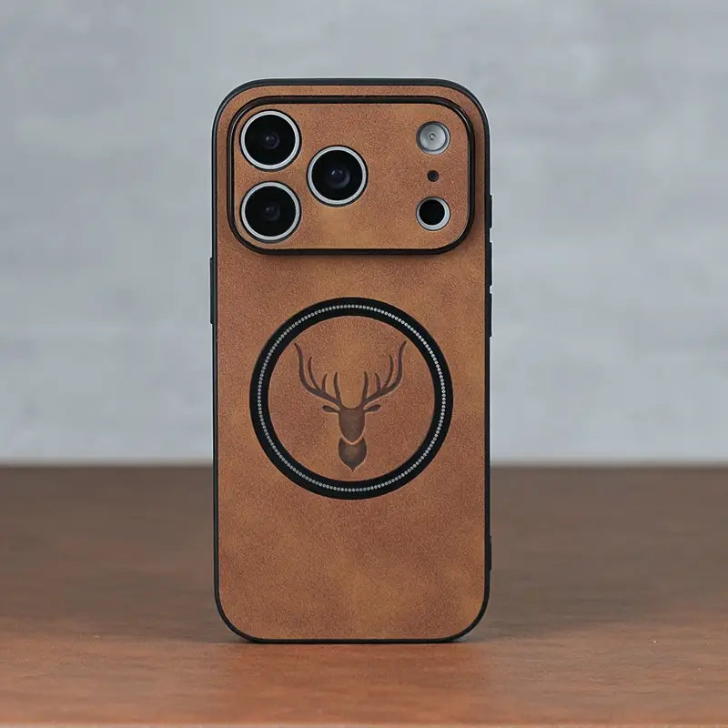 Luxury Retro Faux Sheepskin Leather Case for iPhone 17 | Shockproof, Magnetic Wireless Charging