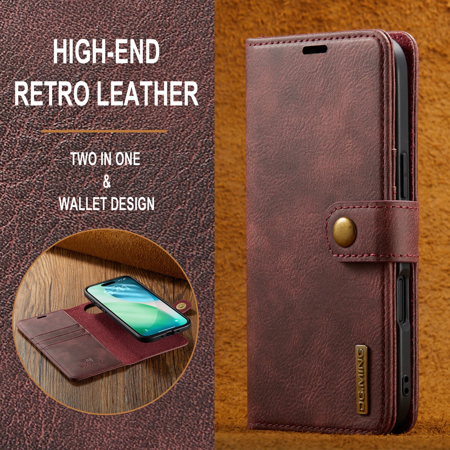 2 in 1 Detachable Flip Leather Case for iPhone 17 Air