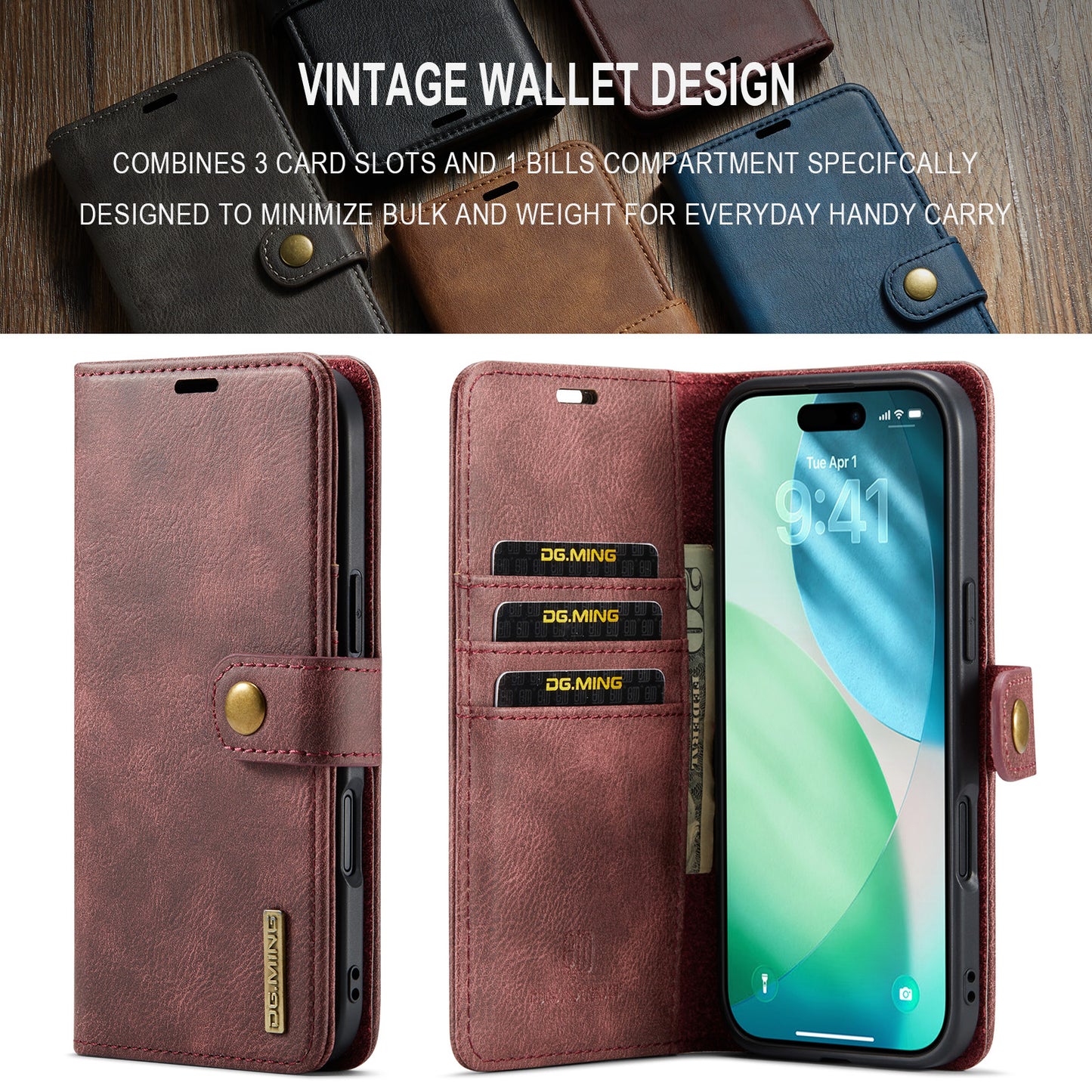 2 in 1 Detachable Flip Leather Case for iPhone 17 Air