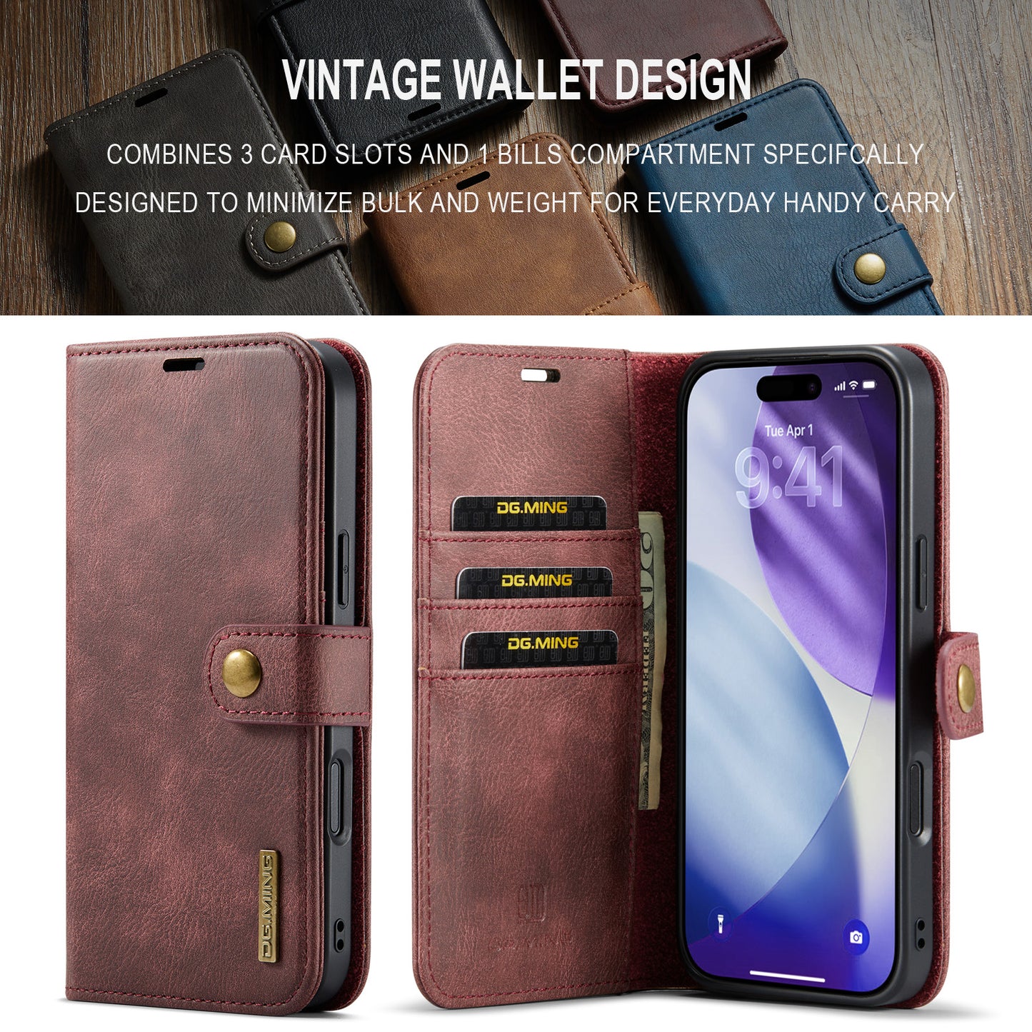 2 in 1 Detachable Flip Leather Case for iPhone 17 Pro Max
