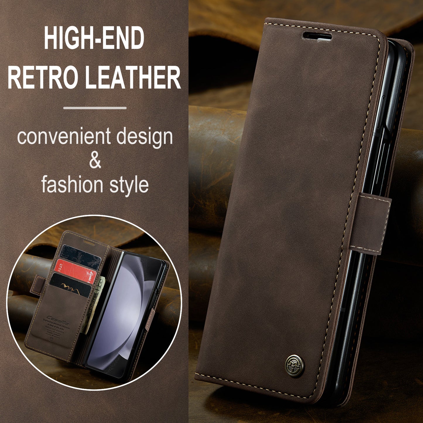 Multi-Function Retro Wallet Case for Samsung Galaxy Z Fold