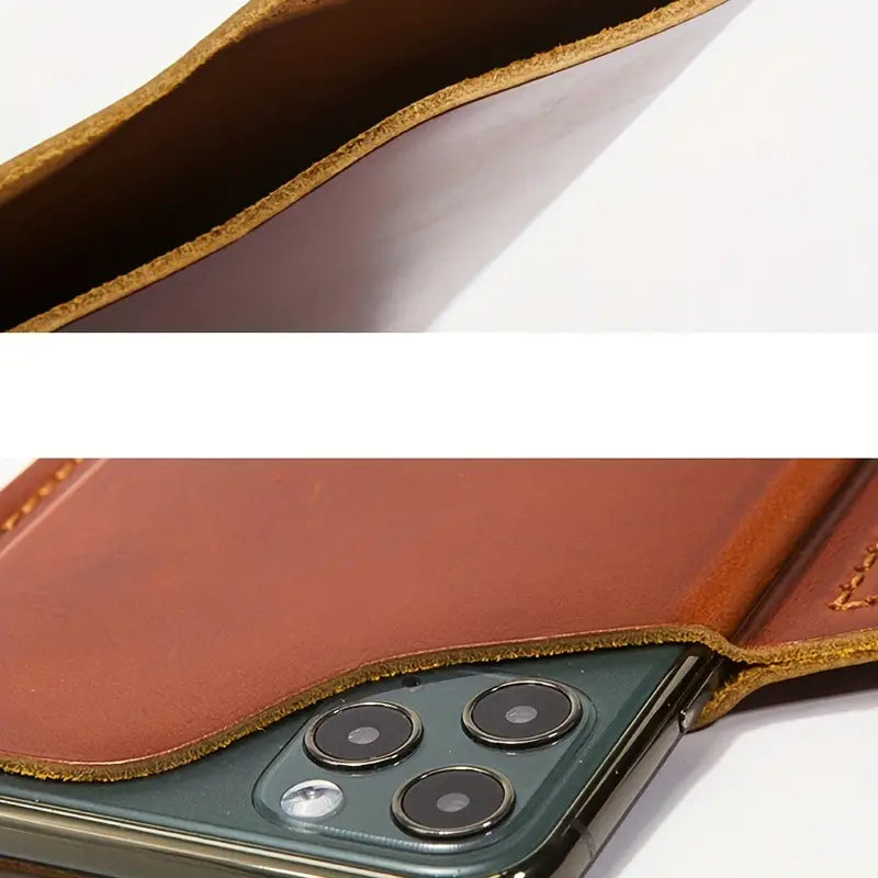 Ultra-thin Retro Leather Phone Waist Bag