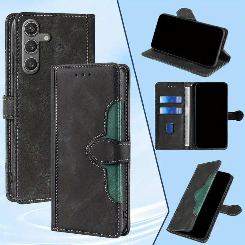 Fashion Magnetic Faux Leather Flip Phone Case for Samsung Galaxy