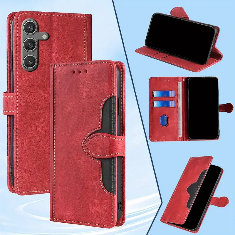 Fashion Magnetic Faux Leather Flip Phone Case for Samsung Galaxy