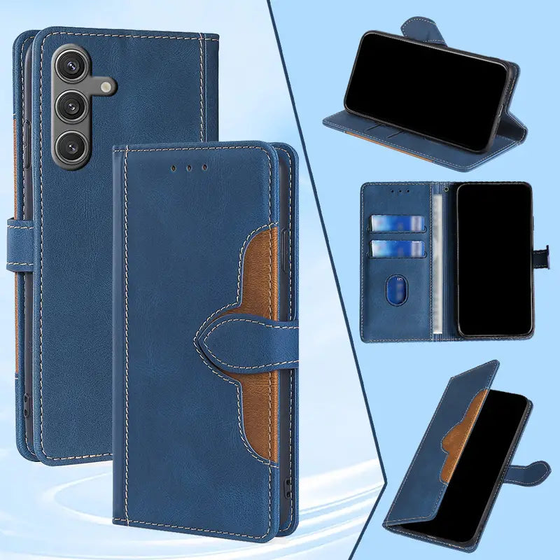 Fashion Magnetic Faux Leather Flip Phone Case for Samsung Galaxy