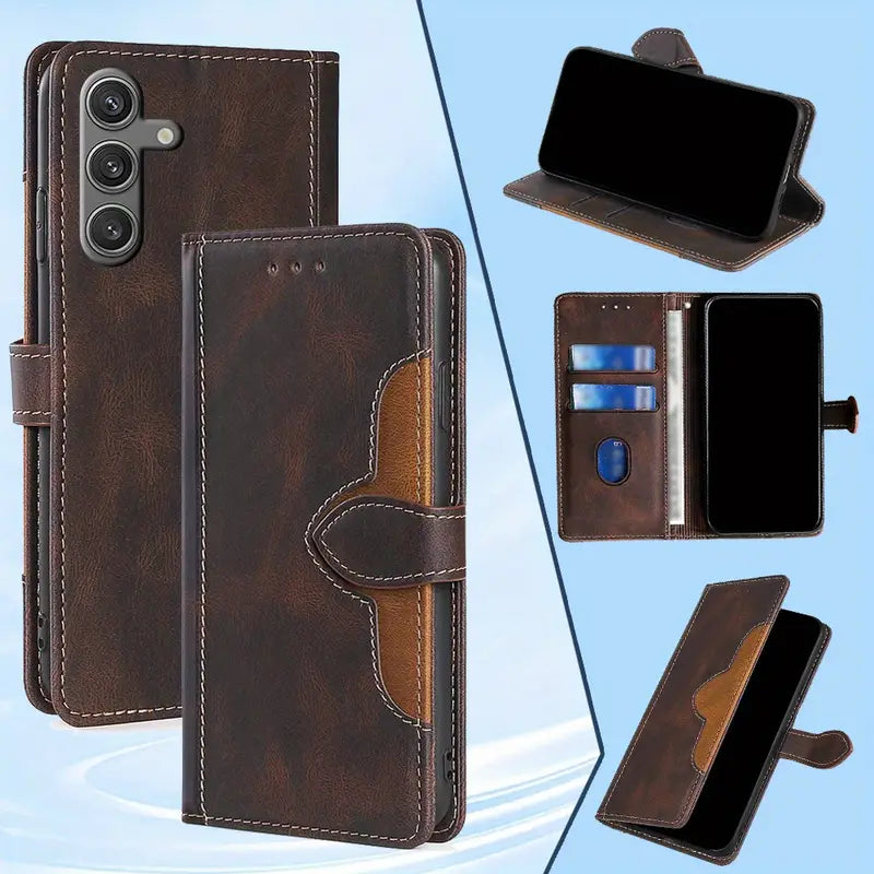 Fashion Magnetic Faux Leather Flip Phone Case for Samsung Galaxy