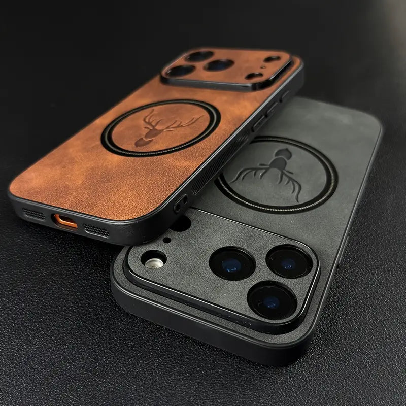 Luxury Retro Faux Sheepskin Leather Case for iPhone 17 | Shockproof, Magnetic Wireless Charging