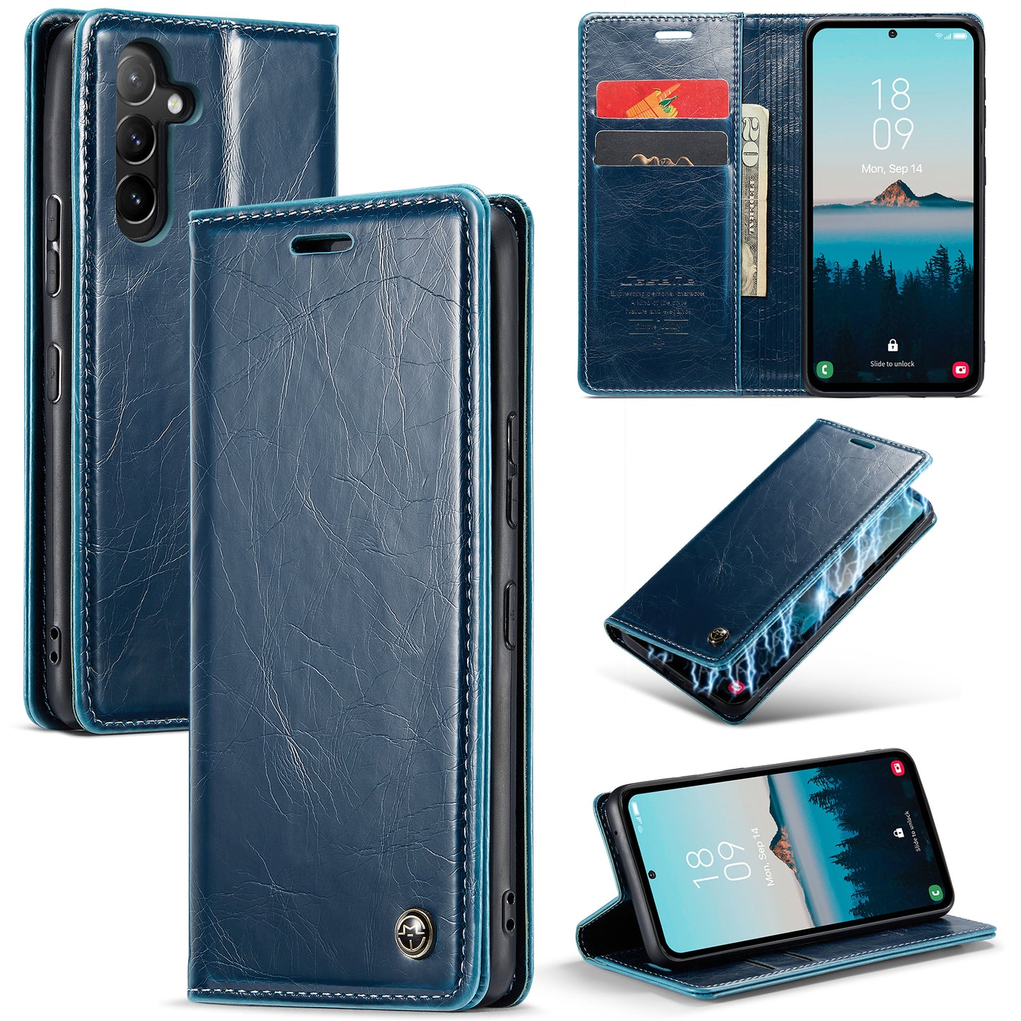 Luxury Flip Leather Phone Case for Galaxy A